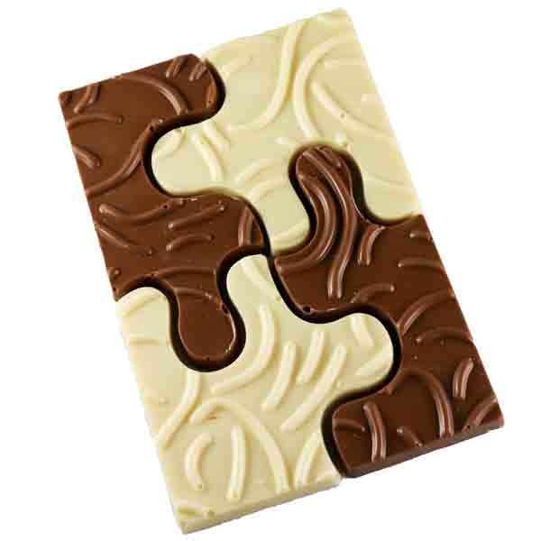 Puzzel chocolade gemixt